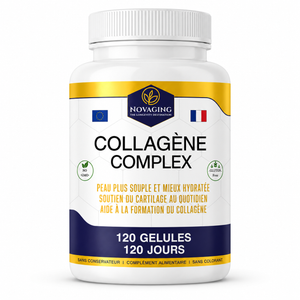 Collagène Complex — flacon harmonisé de 120 gélules sur fond blanc